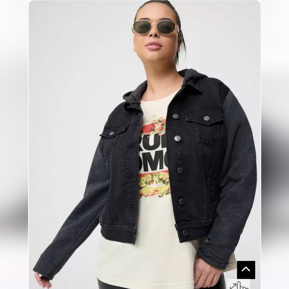 Torrid Vintage Black Denim Trucker Jacket Size 1